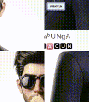 a man wearing sunglasses and a name tag that says beracchin on it