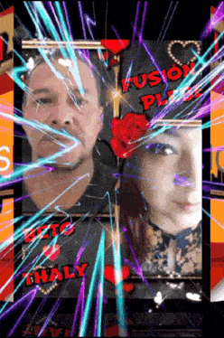 a picture of a man and a woman with the words fusion play on the bottom