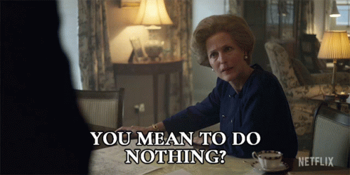 You Mean To Do Nothing Margaret Thatcher GIF - You Mean To Do Nothing Margaret Thatcher Gillian Anderson GIFs