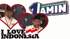 a poster that says i love indonesia with a picture of two men