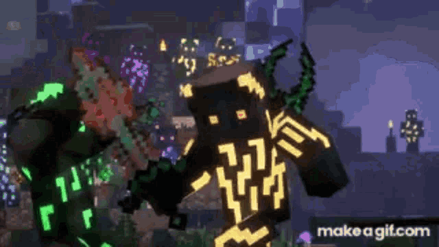 Songs Of War Fight GIF - Songs Of War Fight Minecraft Animation Series GIFs