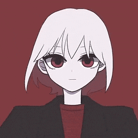 a cartoon girl with white hair is making a funny face while holding her hands up in the air .