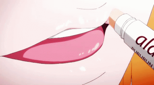 Anime Pink Lipstick GIF - Anime Pink Lipstick Smack Lips GIFs