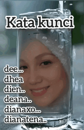a glass of water with a woman 's face in it