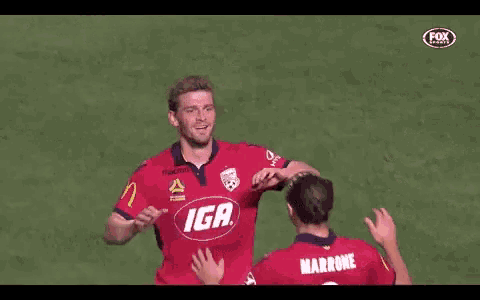 a group of soccer players are hugging and celebrating a goal .