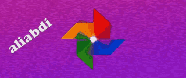 a purple background with a colorful pinwheel and the word aliabdi on the bottom