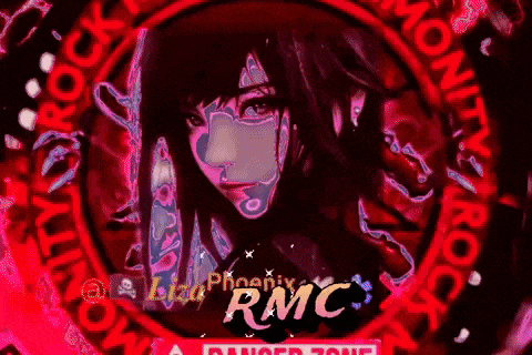 a picture of a girl with the word rmc written on it
