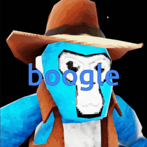 a cartoon character wearing a cowboy hat and a mask with the word boogie written on it