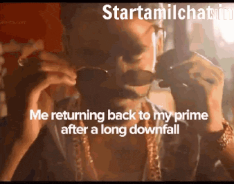 a man wearing sunglasses is smoking a cigarette and says me returning back to my prime after a long downfall .