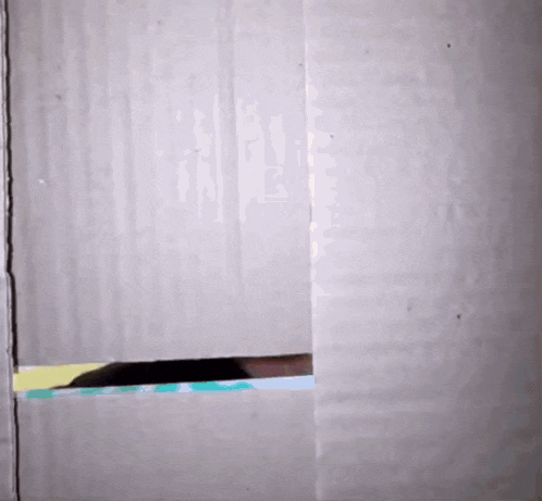 a cardboard box with a hole in the middle