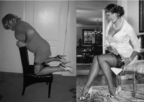 a black and white photo of a woman in stockings
