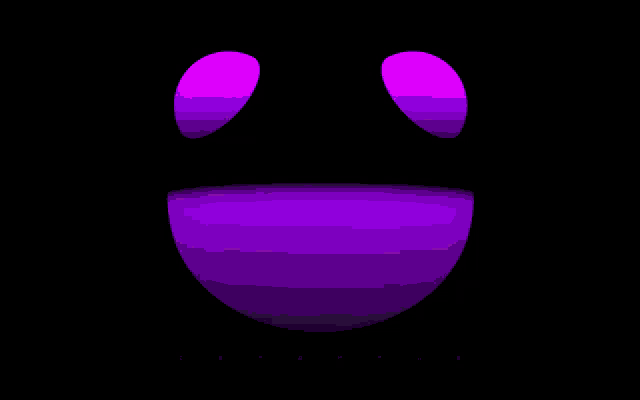 a green and yellow smiley face with a black background