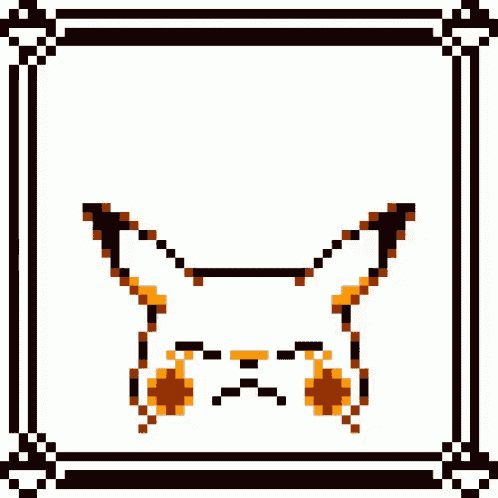 a pixel art of a fox with a sad look on its face