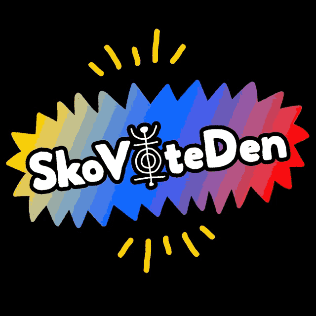 a colorful logo that says skovote den on it