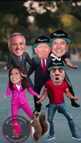 a group of people including donald trump and elon musk pose for a picture