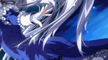 a drawing of a girl with long white hair