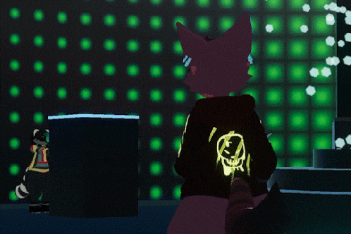 a cartoon drawing of a furry character wearing sunglasses and a black shirt that says ff on it