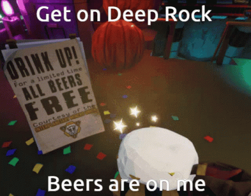 Deep Rock Galactic Beers On Me GIF - Deep Rock Galactic Beers On Me Drg Squad GIFs