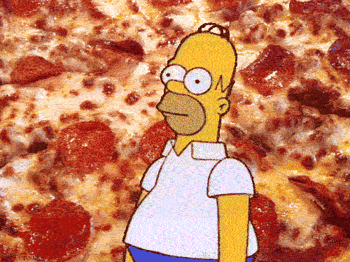 Homer Simpson Into The Pizza GIF - Home Simpson Bury Pizza GIFs
