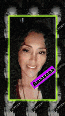 a picture of a woman with the name amazona on the bottom
