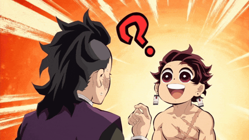 a cartoon character with a question mark above him