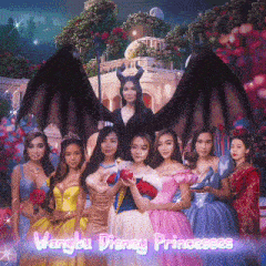 a group of women dressed as disney princesses pose for a photo
