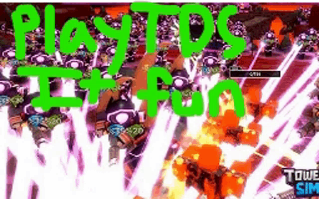 a screenshot of a video game with the words play tds for fun written on it