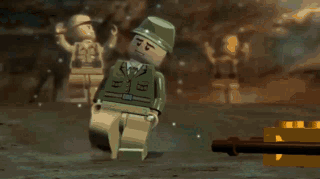 a lego figure has the letter c on the back of his pants
