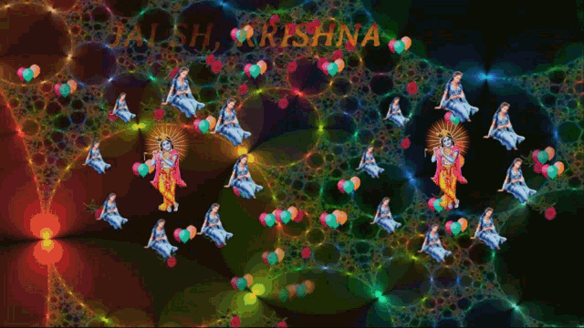 a computer generated image that says " jai shree krishna " on it