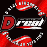 a red and white logo that says ' d real ' on it