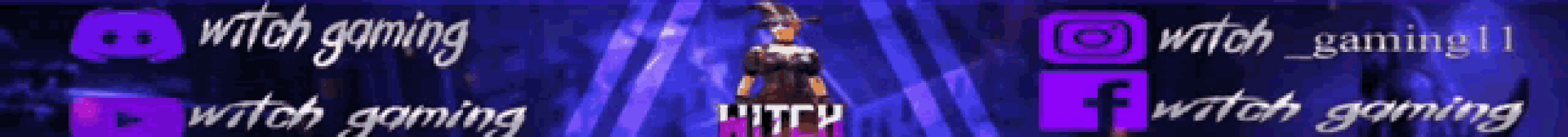 a banner for witch gaming with a picture of a witch on it