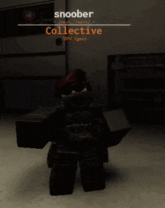 a video game character named snoober is standing in the dark
