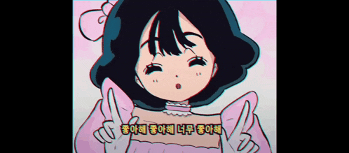 a girl in a pink dress giving the peace sign