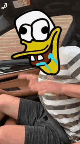 a cartoon of a duck with tears running down its face