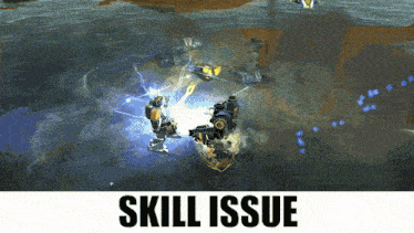 a video game with the word skill issue on the bottom right
