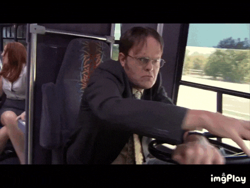 Dwight Crazy Driving GIF - Dwight Crazy Driving Driving GIFs