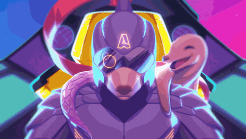 a cartoon character with a letter a on his chest