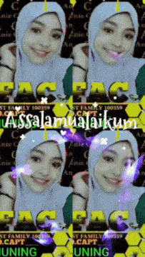 a picture of a girl with the words assalamualaikum