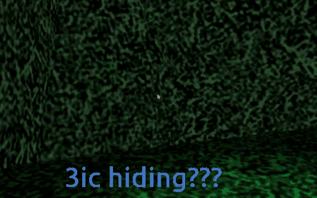a green background with the words 3ic hiding in blue letters