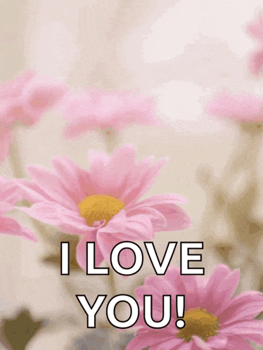 a mother 's day card with pink flowers and the words i love you