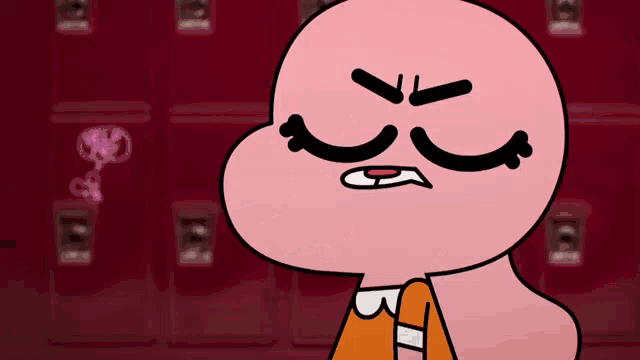 a cartoon character with a candy cane in his hand