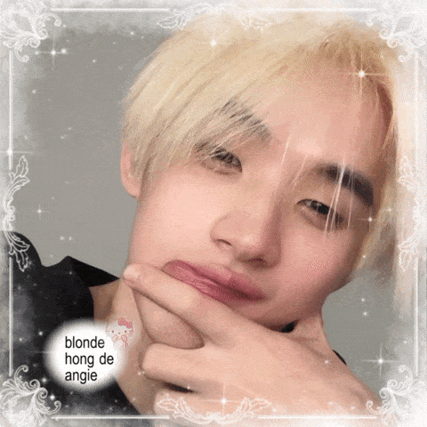 a picture of a man with blonde hair and the words blonde hong de angie