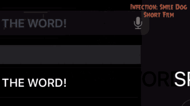 a black screen with the words read the word infection smile dog short film