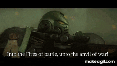 a robot is standing in the middle of a field holding a gun and a sword .