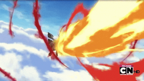 a cartoon character is flying through the air with cn hd written on the bottom right
