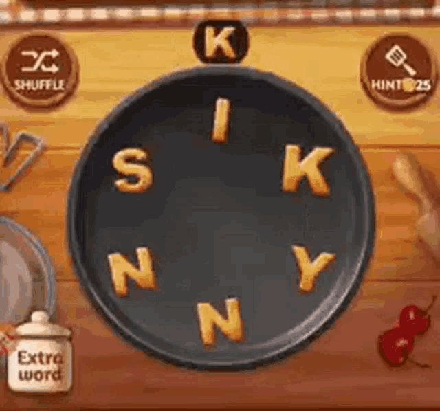 a pan with the letters i k s n y n on it