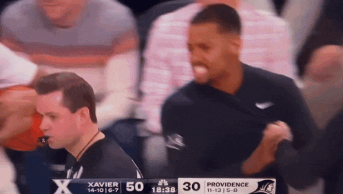a basketball game between xavier and providence with a score of 30 to 50