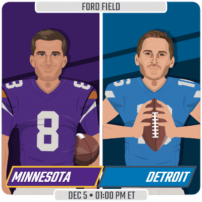 an advertisement for a football game between minnesota and detroit on december 5th