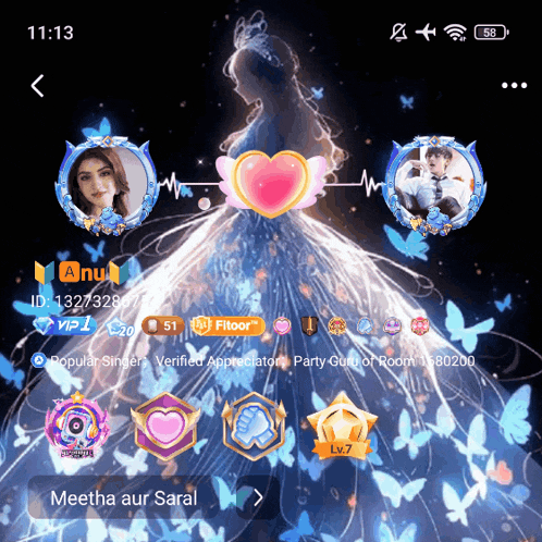 a phone screen shows a girl in a white dress and a boy in a blue suit