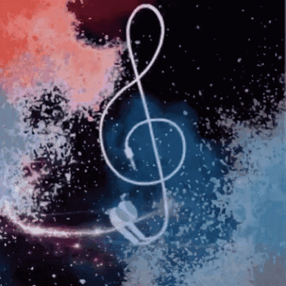 a treble clef with a pair of headphones connected to it